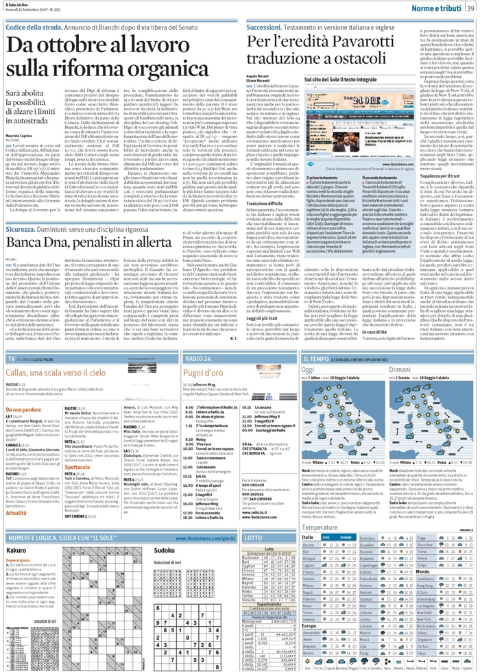SUCCESSIONE TESTAMENTARIA (CASO PAVAROTTI) (2)