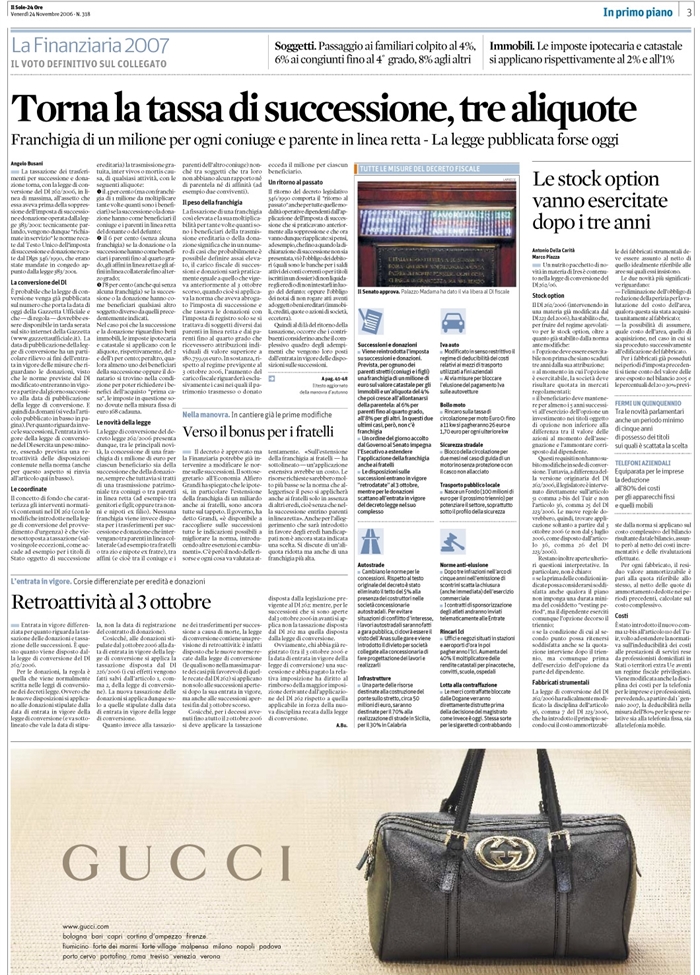 IMPOSTE DI DONAZIONE E SUCCESSIONE