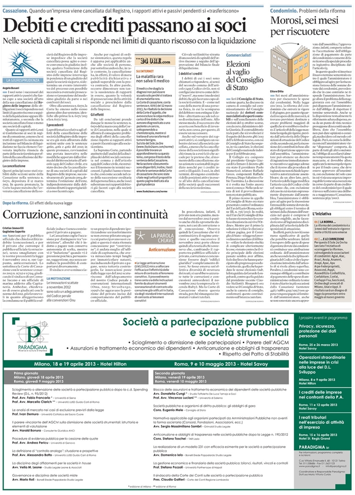 2013-03 SOCIETA' - Liquidazione - Debiti e crediti ai soci