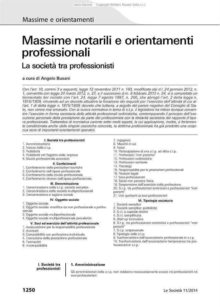 SOCIETA' - Società tra professionisti