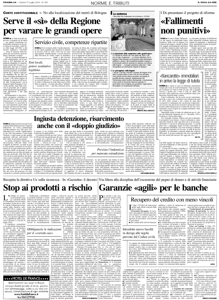 CONTRATTO DI GARANZIA FINANZIARIA