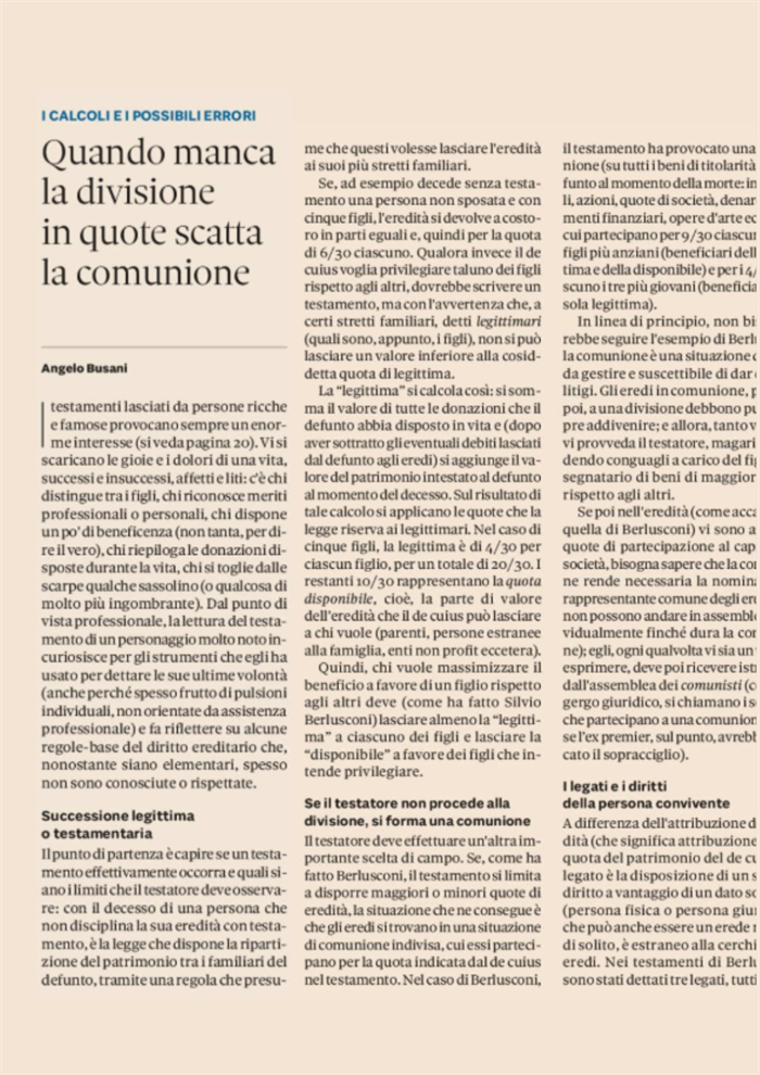 FARE TESTAMENTO - Lo "spazio di manovra" consentito al de cuius