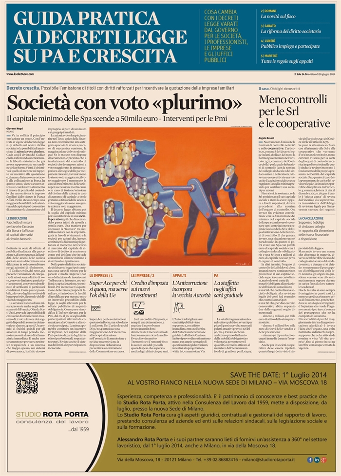 2014-06 - SOCIETA' - Controllo ridotto su SRL e Cooperative