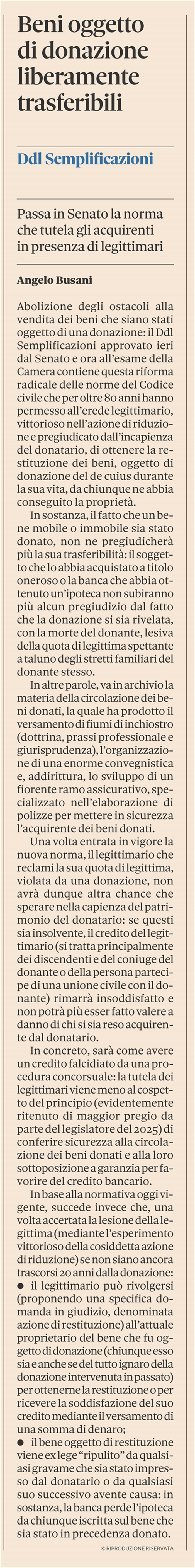 IMMOBILI DONATI - Compravendita senza più vincoli