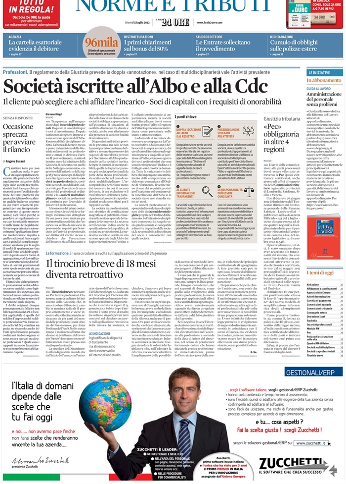 2012 07 05 Occasione sprecata per avviare il rilancio