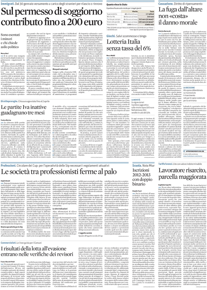 2012 01 03  per l’operatività delle Stp necessari i regolamenti attuativi