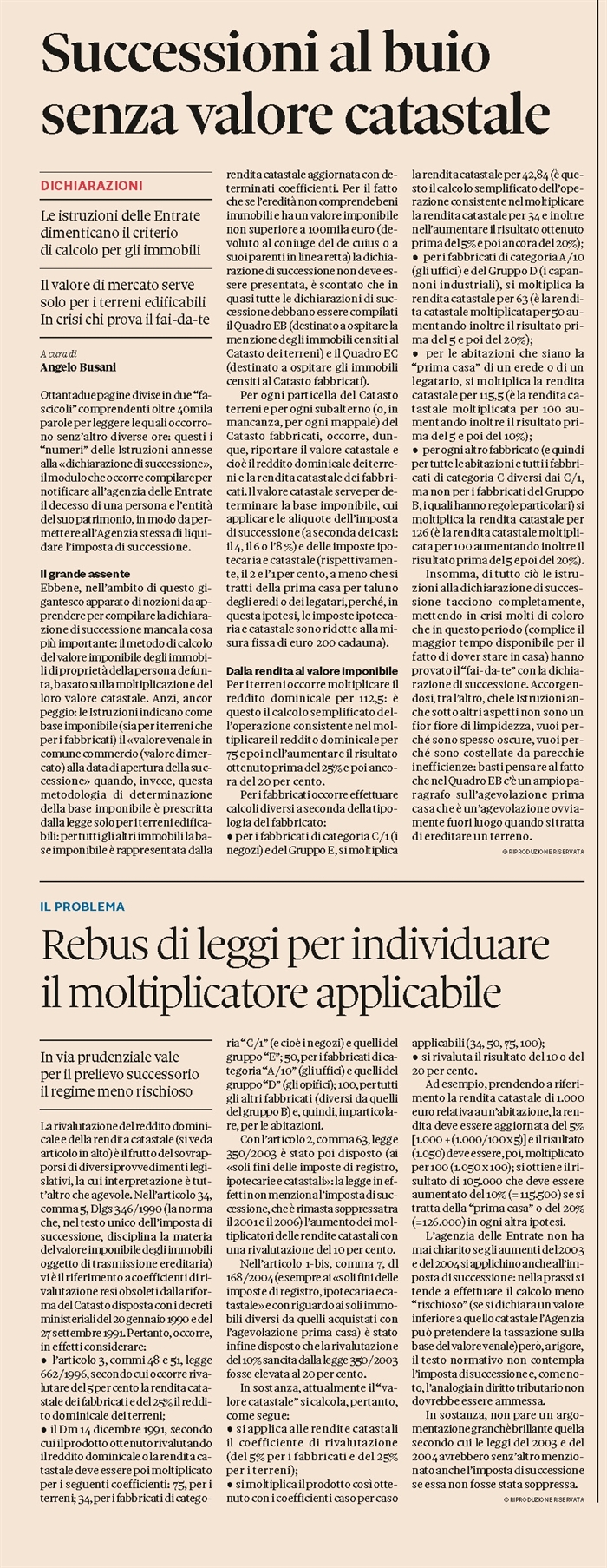IMPOSTA DI SUCCESSIONE - Istruzioni lunghe e complicate
