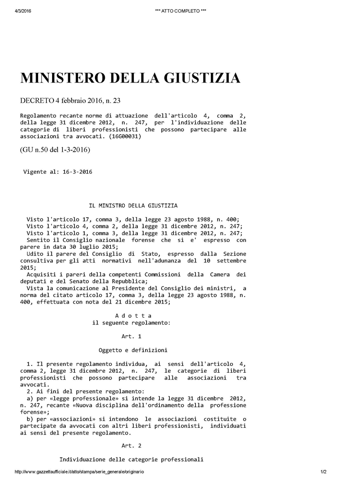 SOCIETA' TRA PROFESSIONISTI E STUDI ASSOCIATI - Associazione tra avvocati