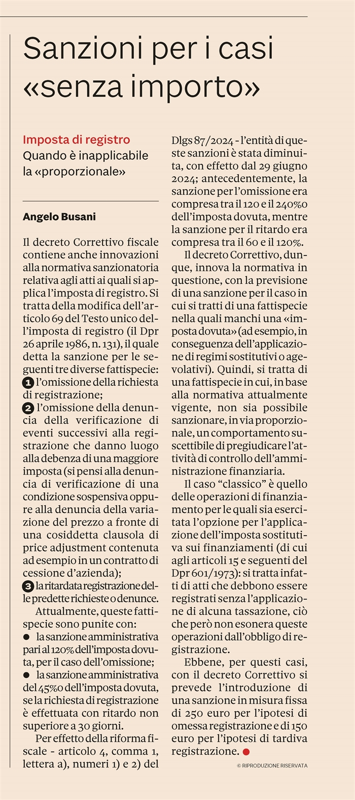 IMPOSTA DI REGISTRO - Sanzione anche se non c'è imposta da versare