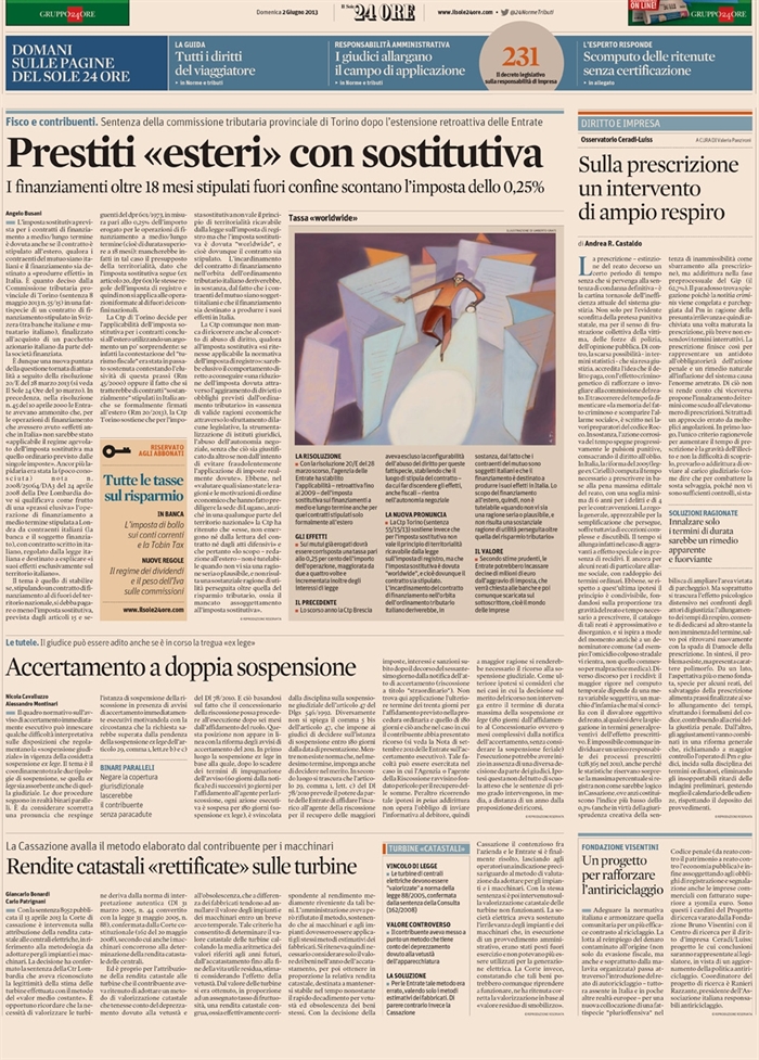 2013-06 MUTUI - Imposta su finanziamenti esteri