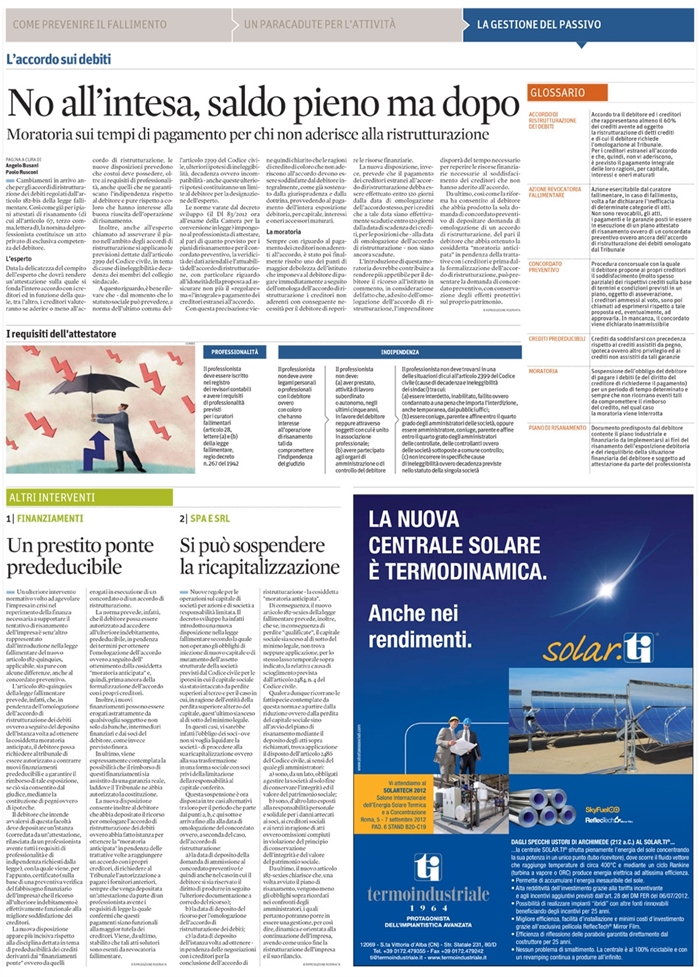 2012 07 13 No all'intesa, saldo pieno