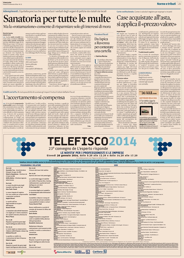 2014-01 - COMPRAVENDITA - Prezzo valore per acquisti all'asta