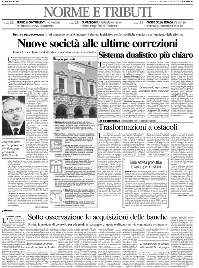 SOCIETA-RIFORMA-DECRETO CORRETTIVO
