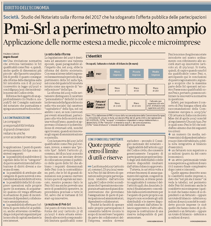 SOCIETA' - La riforma delle PMI-srl