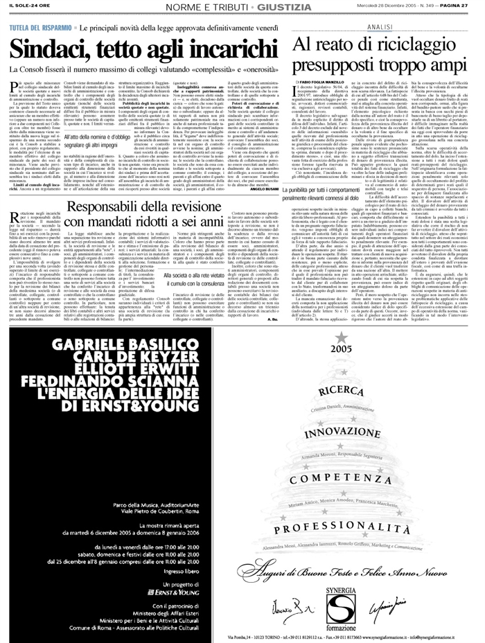 SOCIETà QUOTATE-SINDACI-CUMULO INCARICHI