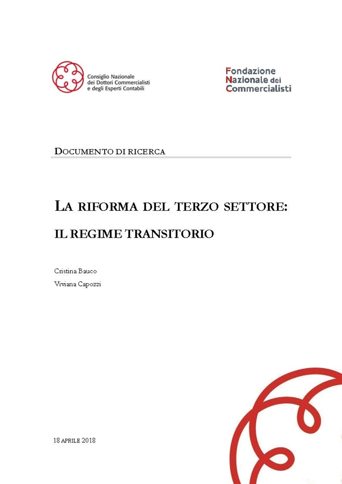 ENTI NO PROFIT - La disciplina transitoria degli Enti del Terzo Settore (ETS)
