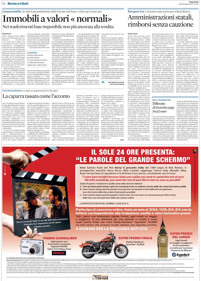 TRASFERIMENTI IMMOBILIARI - VALORE MERCATO - DETERMINAZIONE (2)