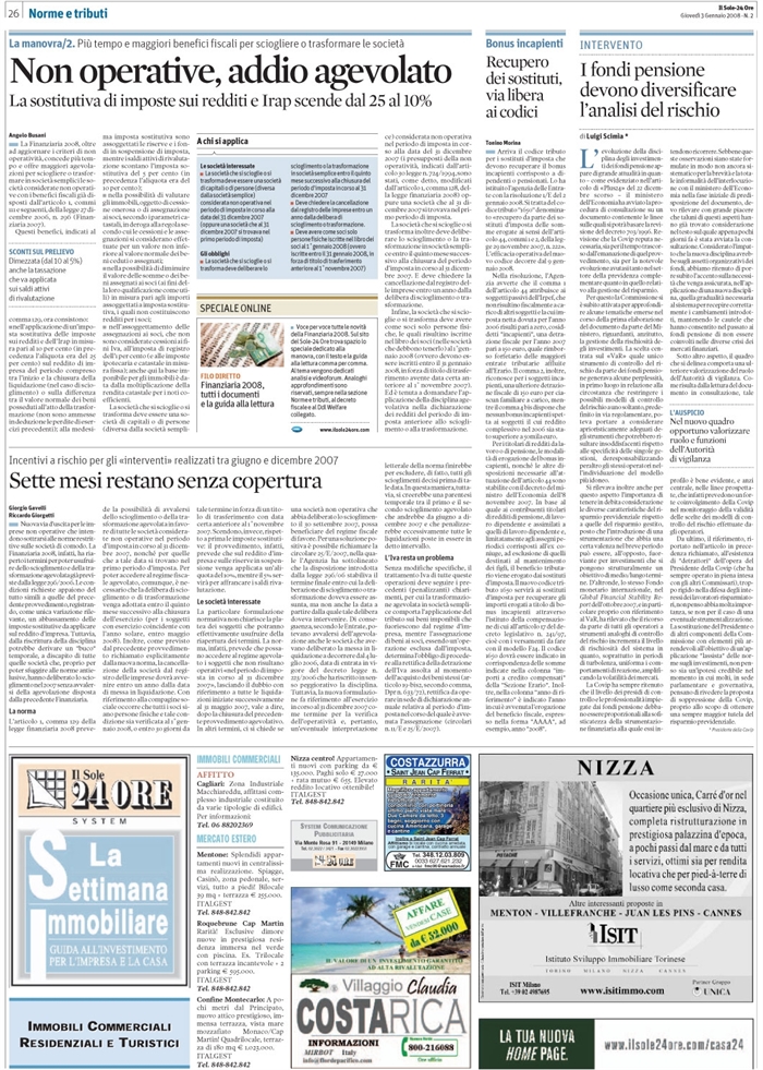 SOCIETA' - IMPOSTA SOSTITUTIVA 10%