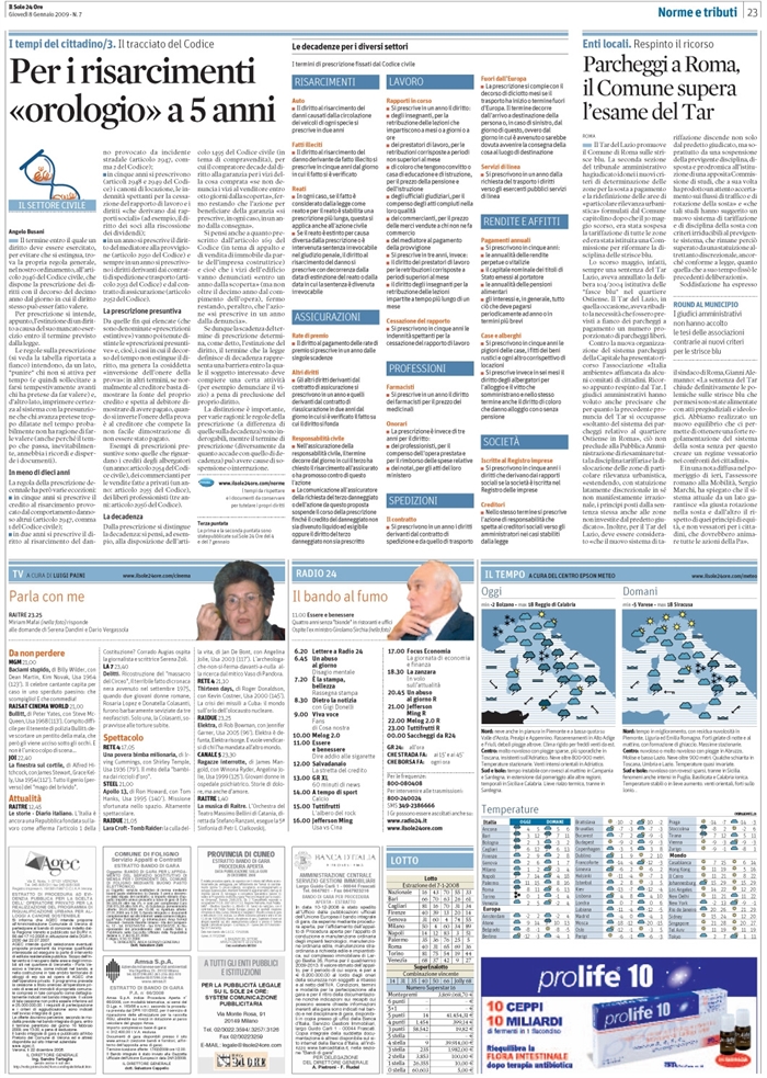 2009-01- COMPRAVENDITA - Prescrizione
