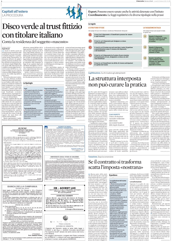 SCUDO FISCALE-TRUST