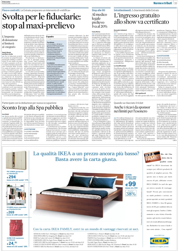 IMPOSTA DI DONAZIONE - NEGOZI FIDUCIARI (1)