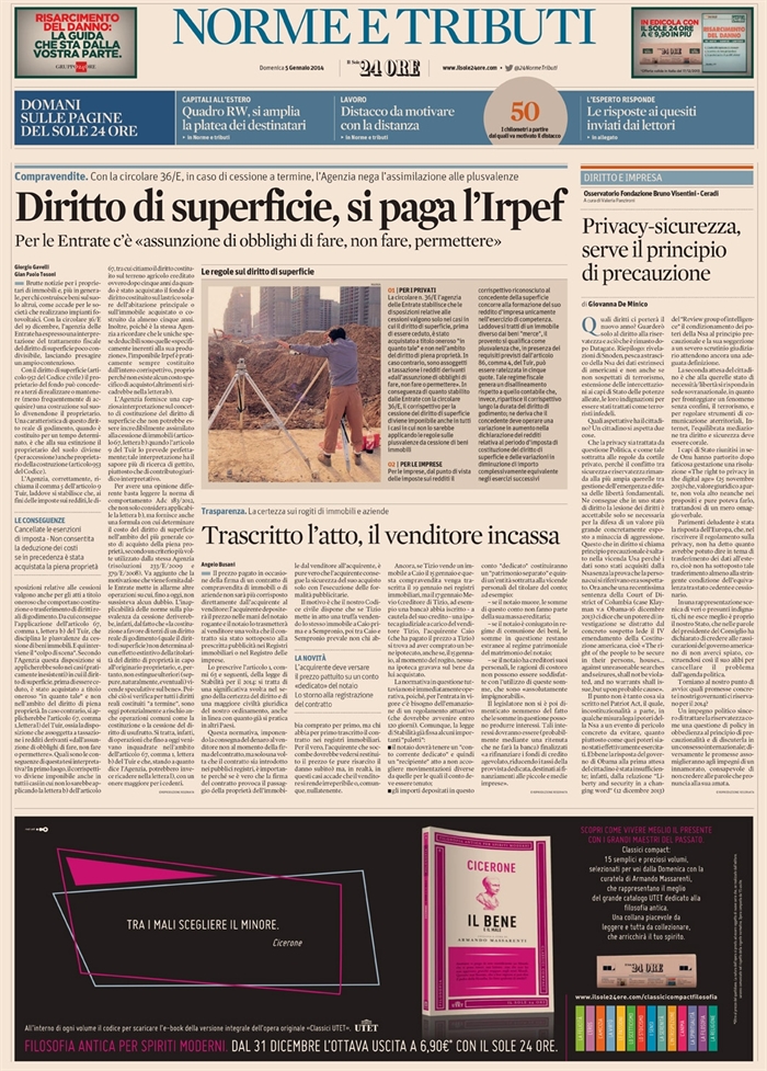 2014-01 - COMPRAVENDITA - Pagamento acquisto immobile su conto dedicato