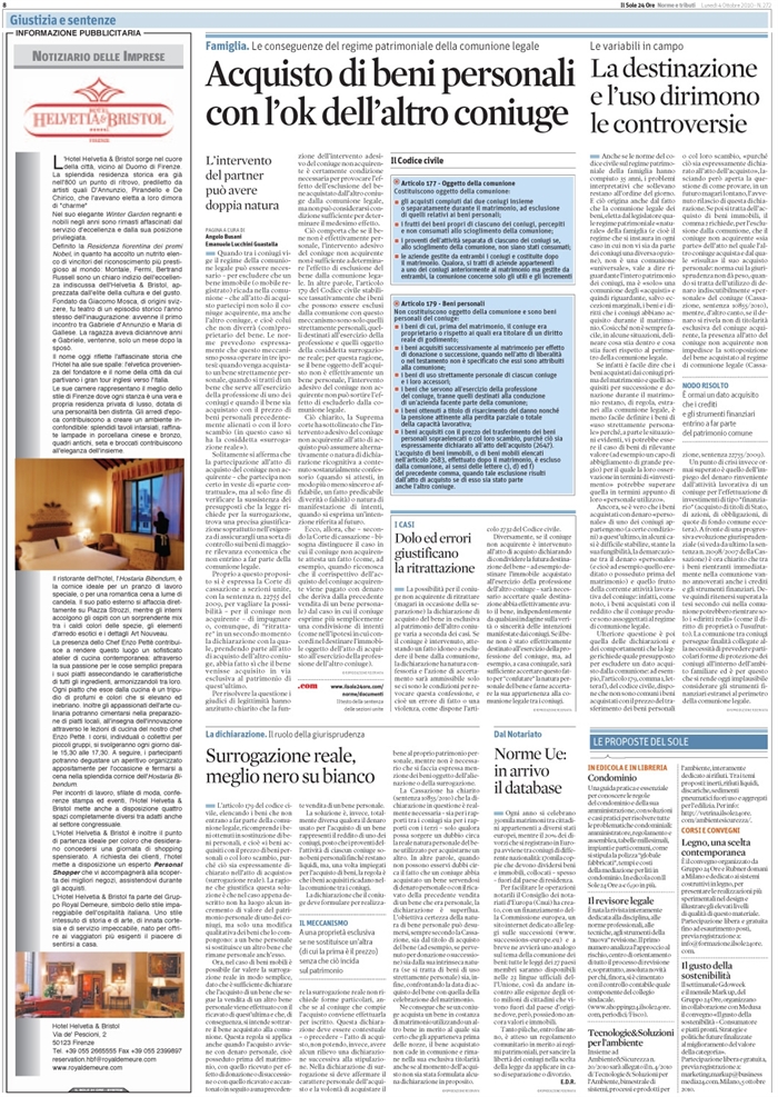 COMUNIONE LEGALE-BENI PERSONALI-ACQUISTO