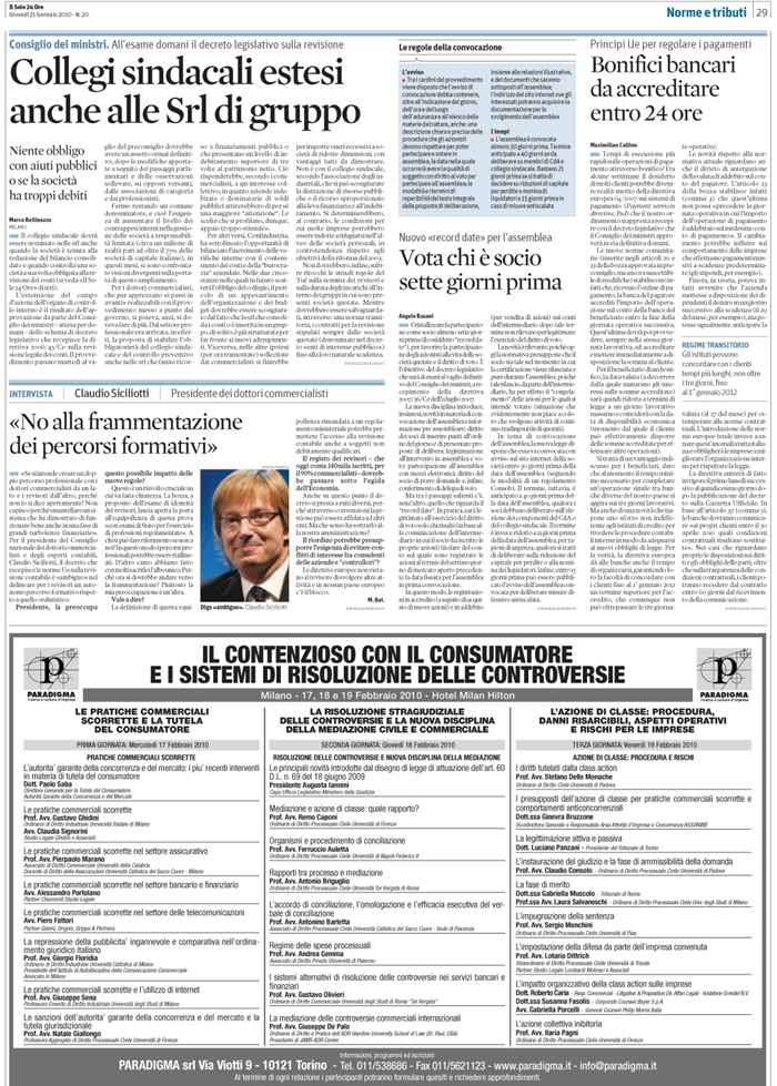 SOCIETA' QUOTATE-RECORD DATE