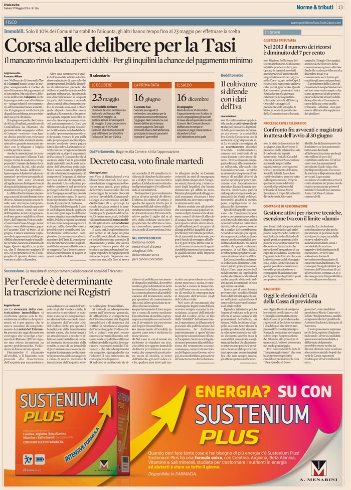2014-05 - EREDITA' - Determinante la trascrizione nei registri