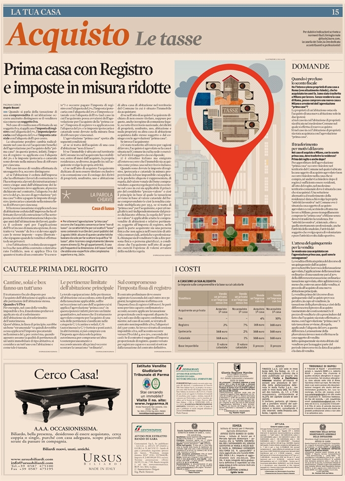 2013-08 COMPRAVENDITA - Regole acquisti - Prima casa imposte ridotte