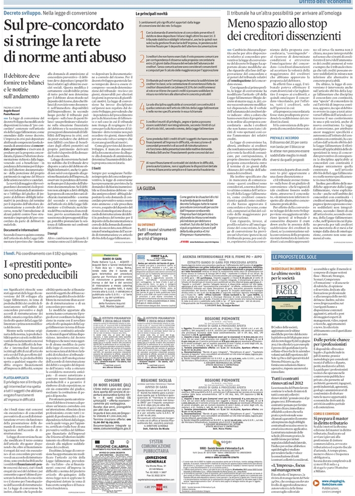 2012 08 13 Sul pre-concordato si stringe la rete di norme anti abuso