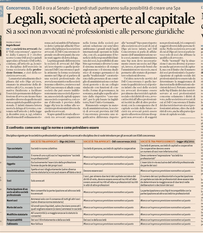 SOCIETA' - Stp tra avvocati