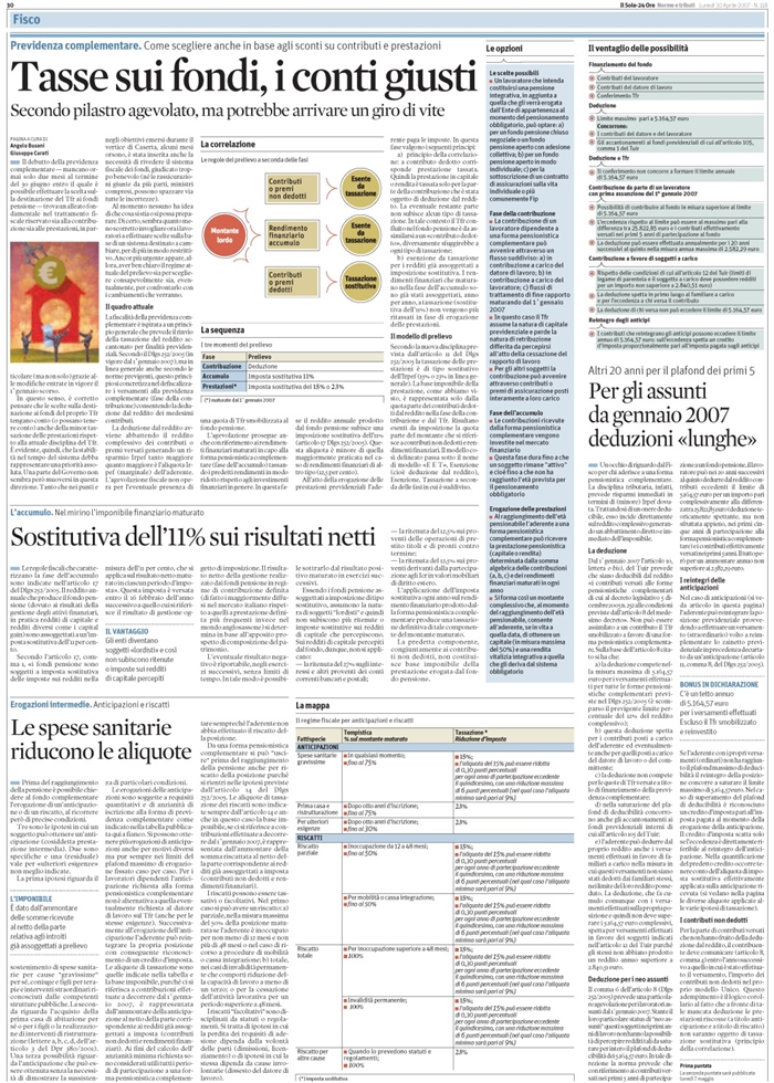 2007-04- IMPOSTE - Pensione - Previdenza complementare