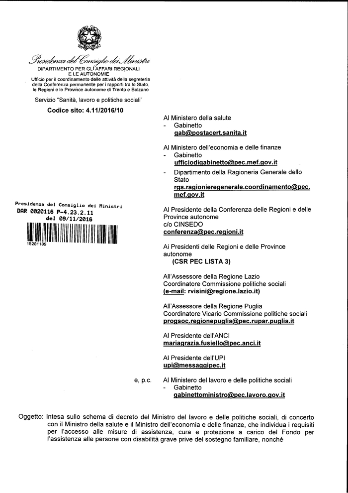 AFFIDAMENTO FIDUCIARIO - Il decreto attuativo della legge 112/2016