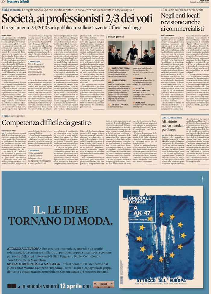 2013-04 SOCIETA' - Società tra professionisti - Quote ai professionisti