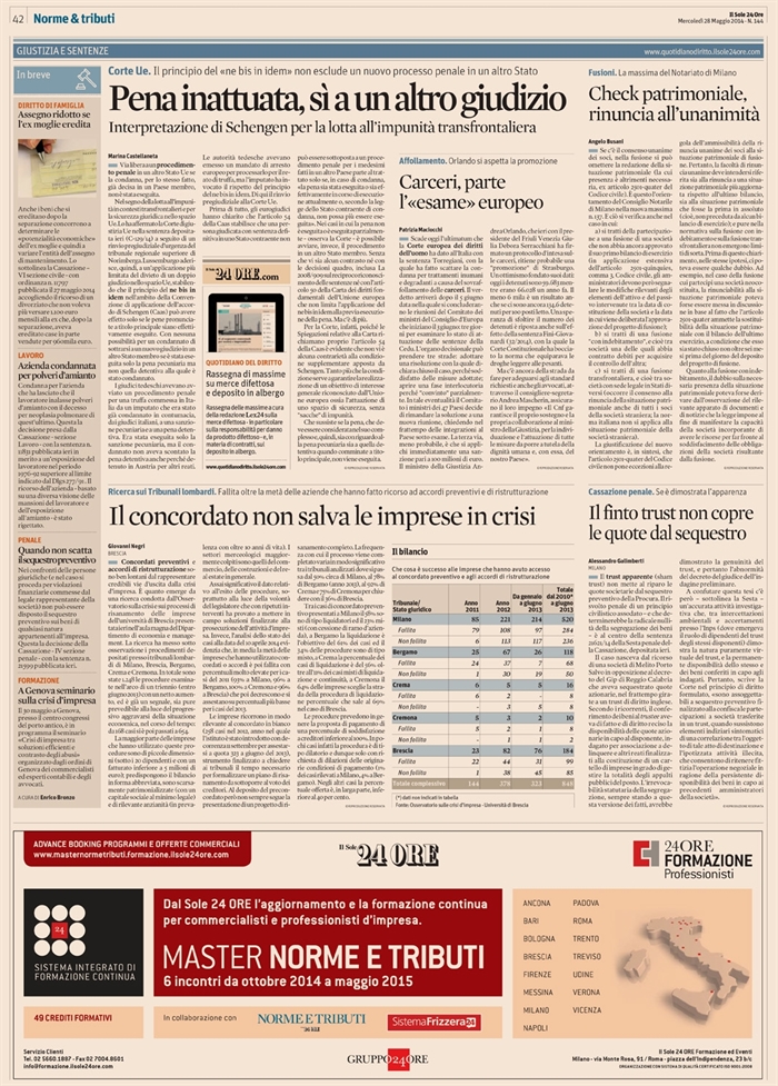 2014-05 - SOCIETA' - Fusioni controllo patrimoniale