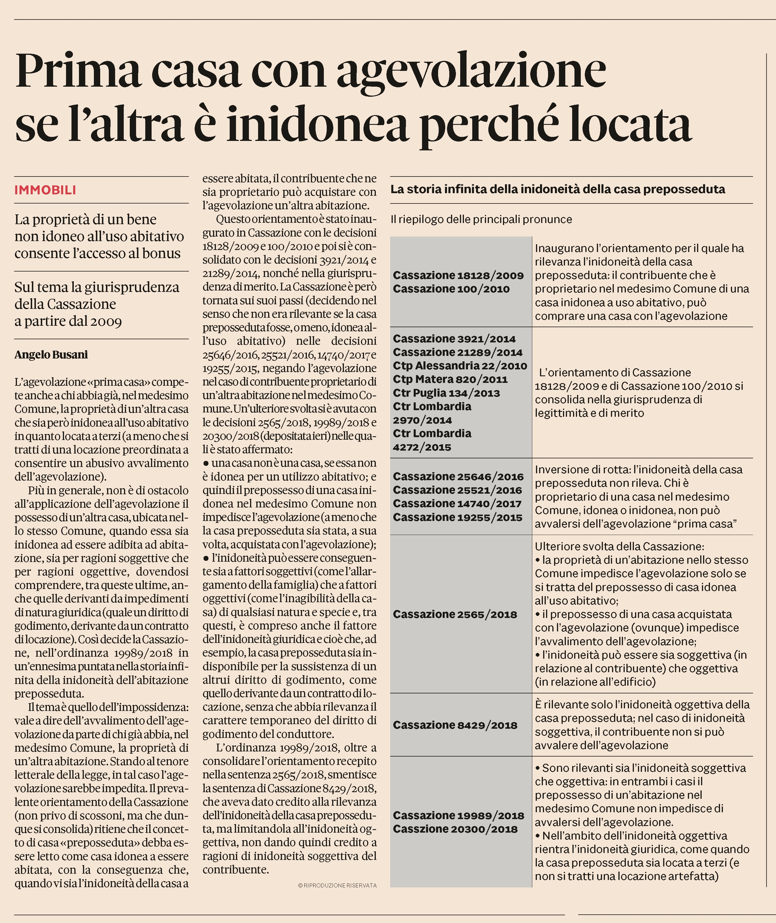 Compravendita Agevolazione Prima Casa Anche Per Chi Possieda Un