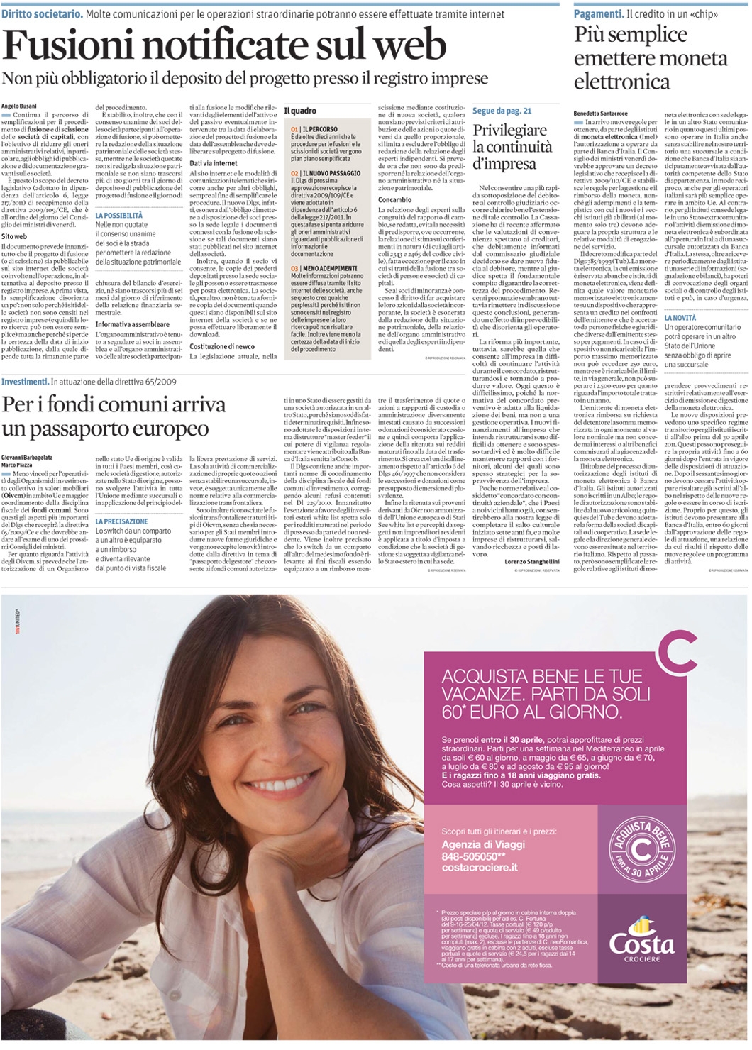 SOCIETA' - Fusioni notificate sul web