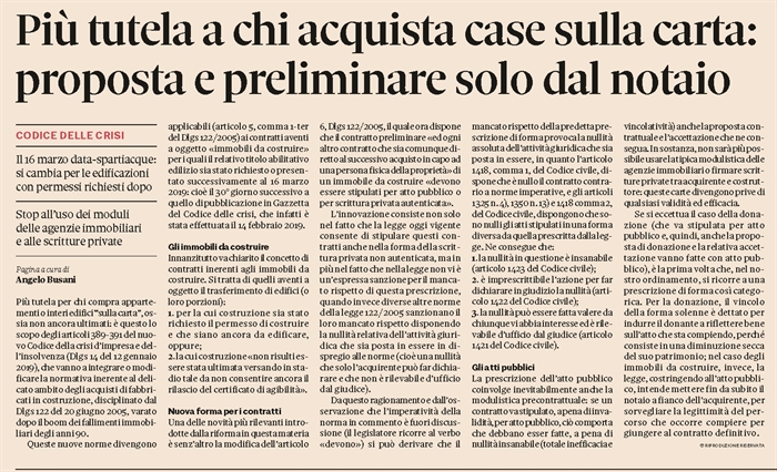 COMPRAVENDITA - Il contratto preliminare di edificio in corso di costruzione