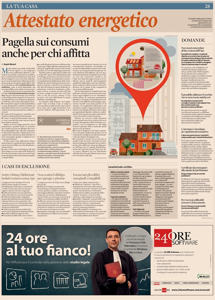 2013-08 COMPRAVENDITA - Attestato Energetico per affitti