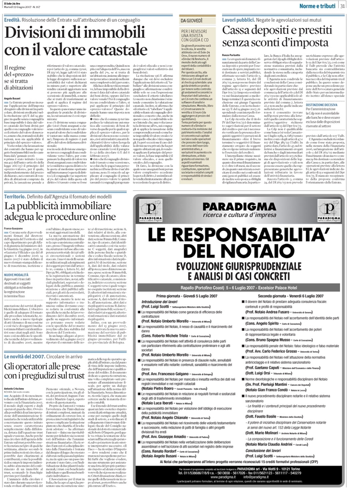 PREZZO VALORE - CONGUAGLIO - DIVISIONE EREDITARIA