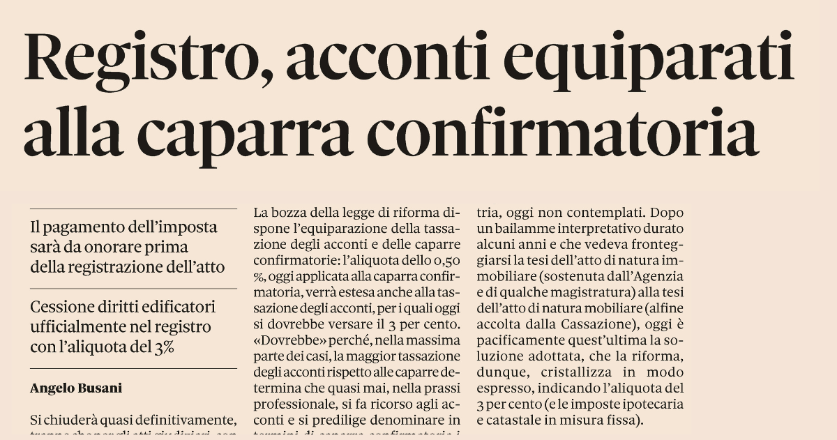 IMPOSTA DI REGISTRO