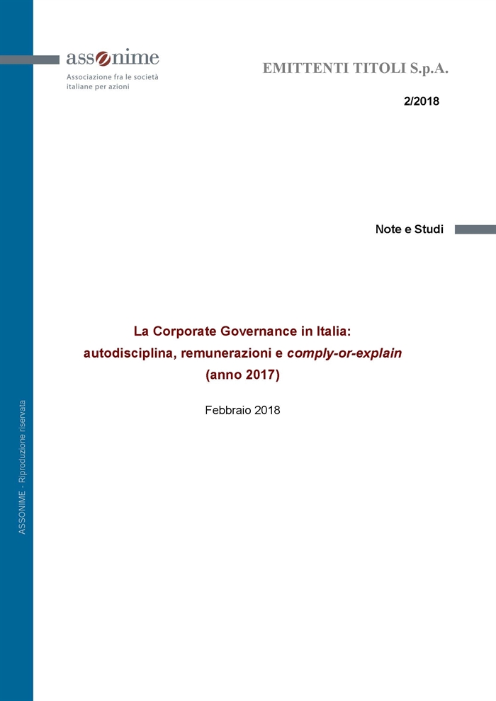 SOCIETA' - Rapporto Assonime sulla Corporate Governance in Italia nel 2017 