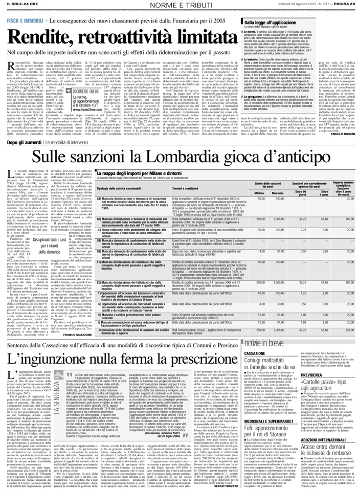 IMPOSTE - Imposte indirette - Nuove rendite catastali non retroattive