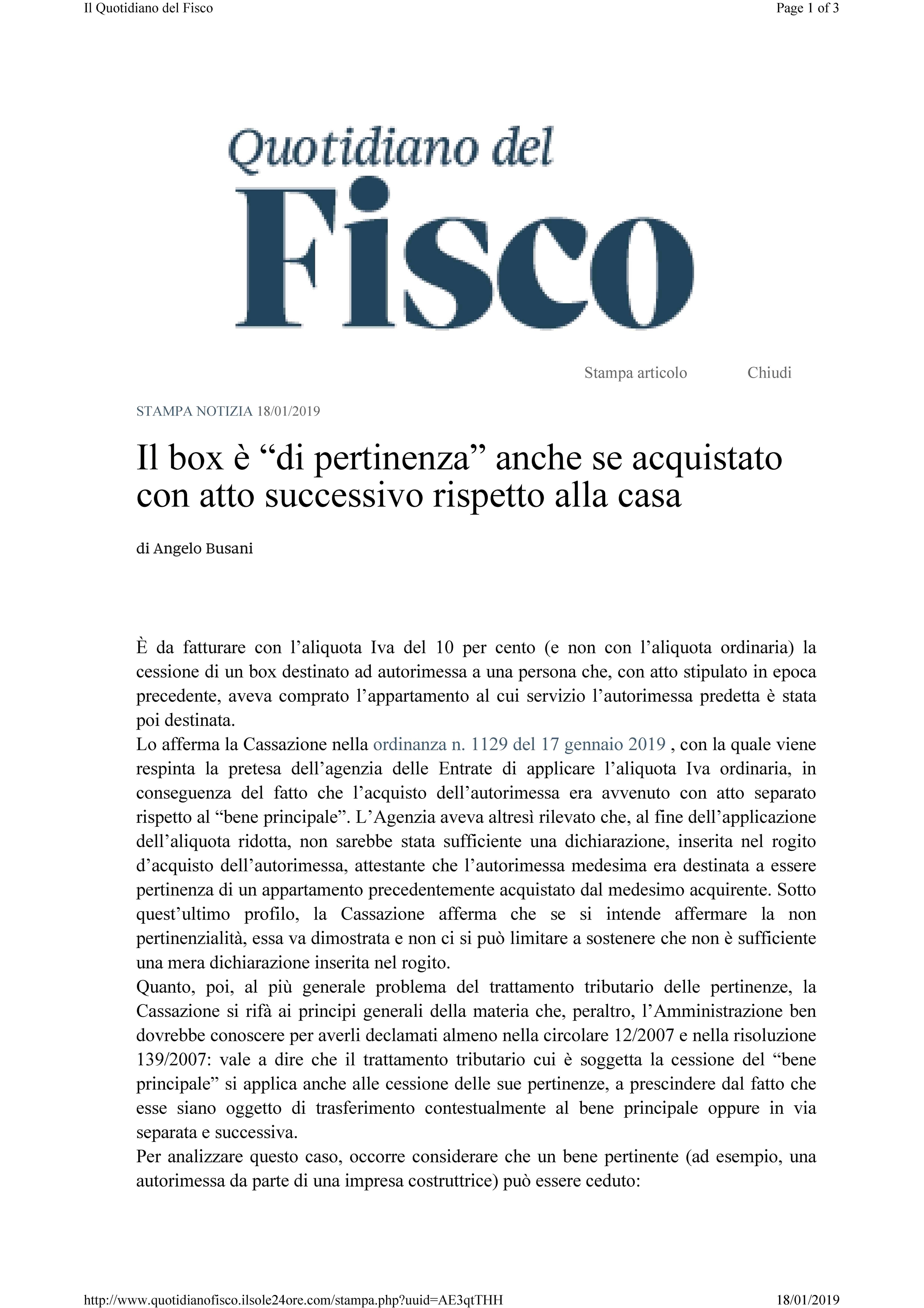 Compravendita Aliquota Iva Per Il Box Di Pertinenza