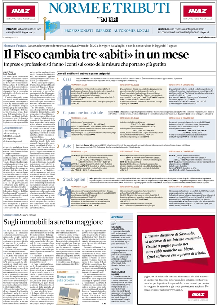 COMPRAVENDITE IMMOBILIARI-DECRETO BERSANI 2