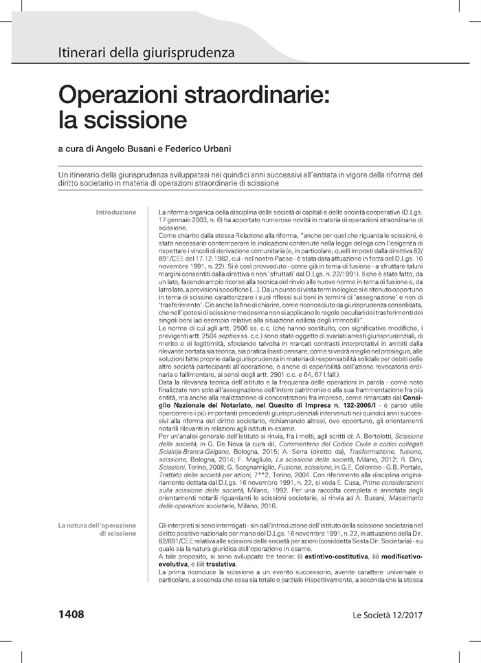 Un itinerario della giurisprudenza sviluppatasi nei quindici anni successivi all’entrata in vigore della riforma del