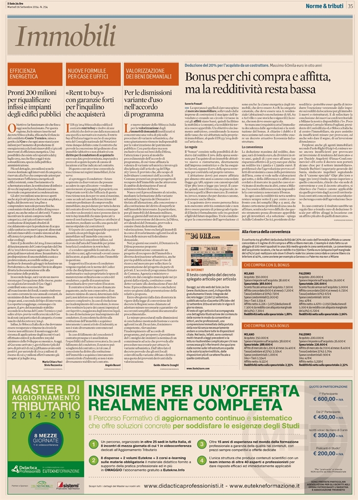 2014-09 - RENT TO BUY - Forti garanzie per chi acquisterà