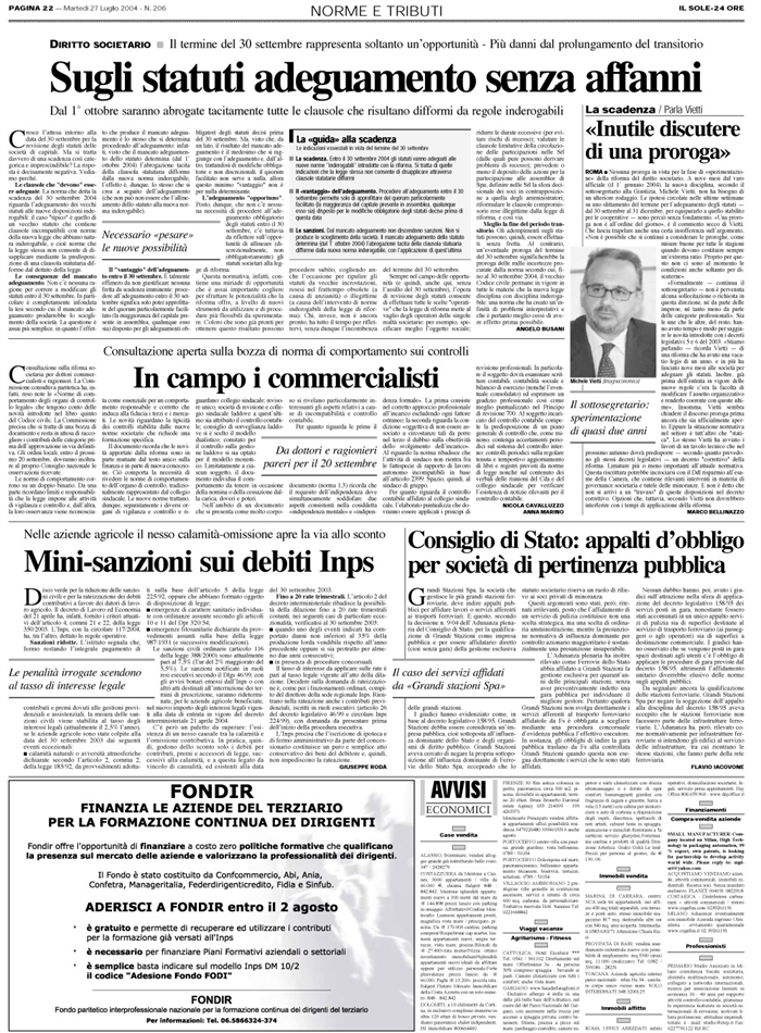 SOCIETA-RIFORMA-ADEGUAMENTI STATUTARI