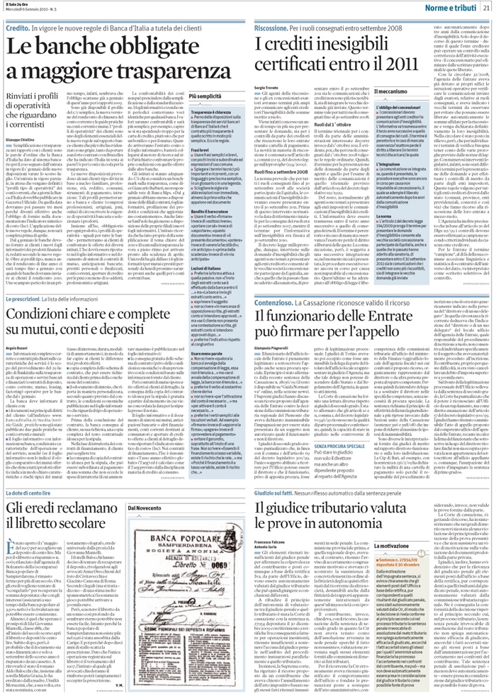FAMIGLIA - Contratti bancari -Trasparenza